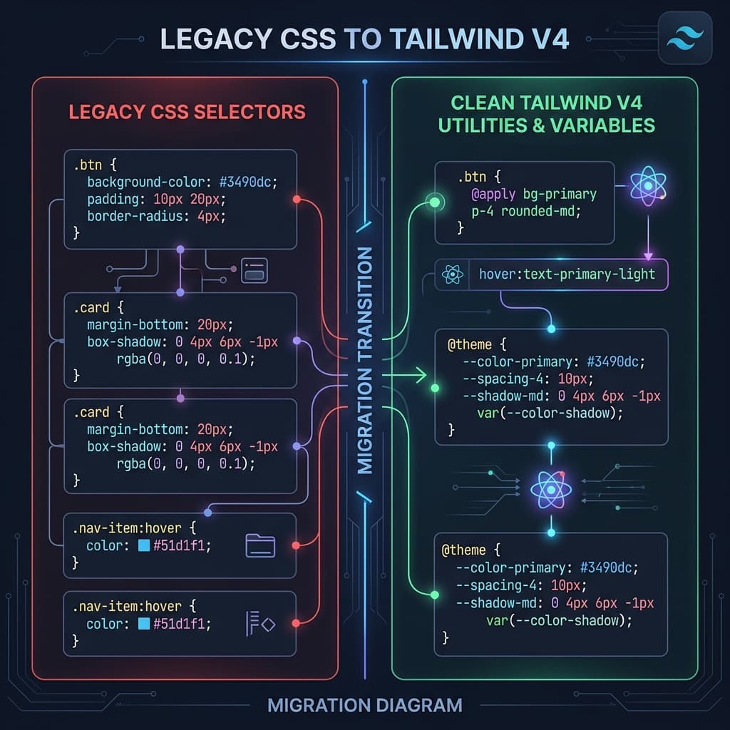 How to Migrate Legacy CSS to Tailwind v4 Instantly